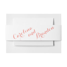 Coral Script Wedding Einladung Bly Bands Einladungsbanderole