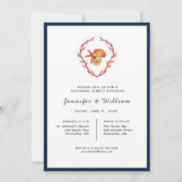 Coral & seashells Probe Dinner Einladung