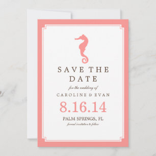 Coral Seepferd Hochzeitssache Datum speichern Save The Date