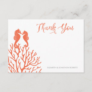 Coral Seepferd Vielen Dank Dankeskarte