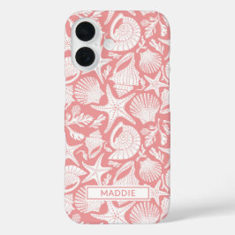 Coral Shells Personalized iPhone 16 Hülle