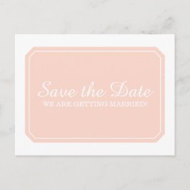 Coral Simply Elegant Save the Date Postcard Ankündigungspostkarte