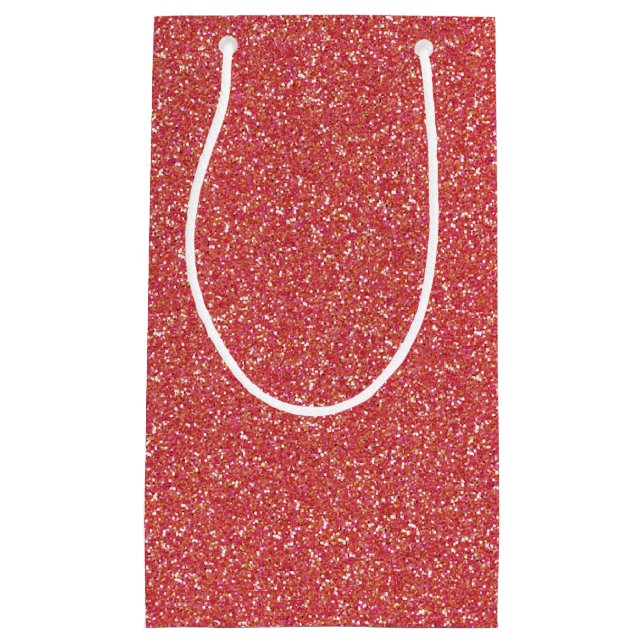 Coral Sparkle Glitzer Geschenktasche Kleine Geschenktüte (Vorderseite)