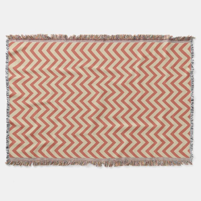 Coral Spice Moods Chevrons Decke (Vorderseite)