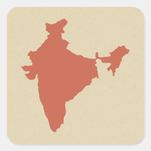 Coral Spice Moods Indien Quadratischer Aufkleber