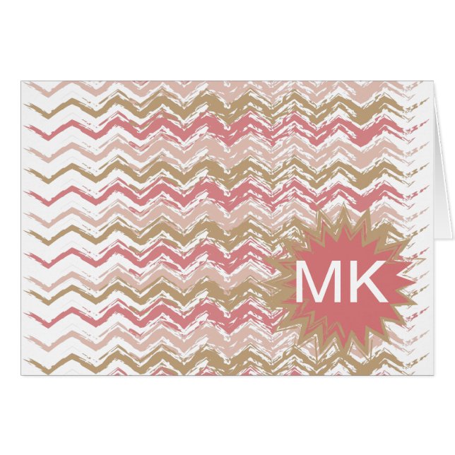 Coral Spice Scribble ZigZag Zickzack Muster (Vorderseite (Horizontal))