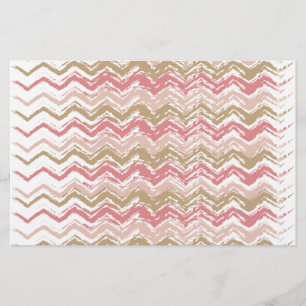 Coral Spice Scribble ZigZag Zickzack Muster Briefpapier