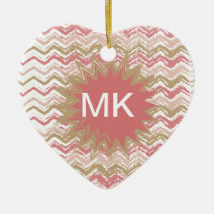 Coral Spice Scribble ZigZag Zickzack Muster Keramikornament