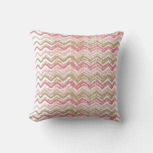 Coral Spice Scribble ZigZag Zickzack Muster Kissen