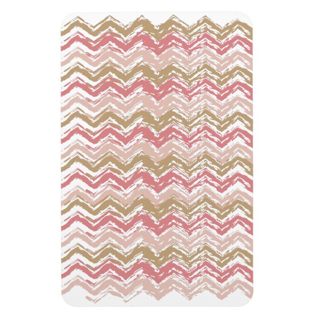 Coral Spice Scribble ZigZag Zickzack Muster Magnet (Vertikal)