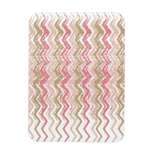 Coral Spice Scribble ZigZag Zickzack Muster Magnet