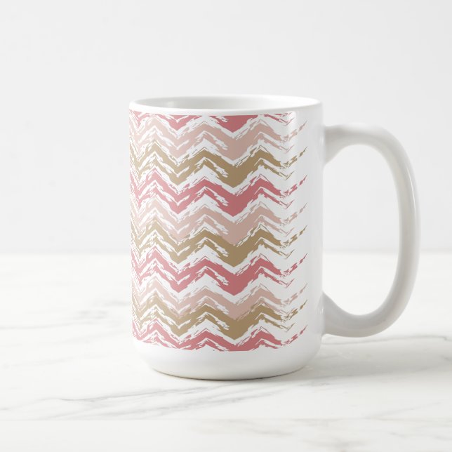 Coral Spice Scribble ZigZag Zickzack Muster Tasse (Rechts)