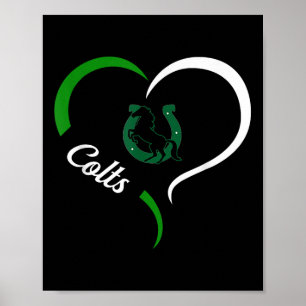 Coral Springs Colts Logo Halbherz Slogan Hs Poster