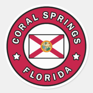 Coral Springs Florida Runder Aufkleber