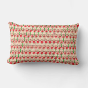 Coral Stiefmütterchen - Retro-Tapete-Muster Lendenkissen