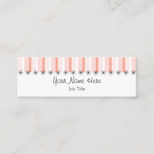Coral Stripe Visitenkartenmagie Mini Visitenkarte (Vorderseite)