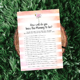 Coral Striped Flamingo, der Mommy Best Game kennt Einladung