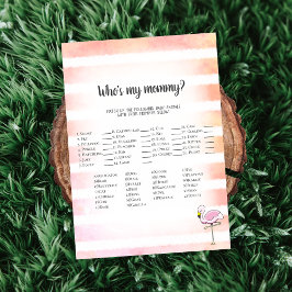 Coral Striped Flamingo, mein Mama-Duschenspiel Einladung