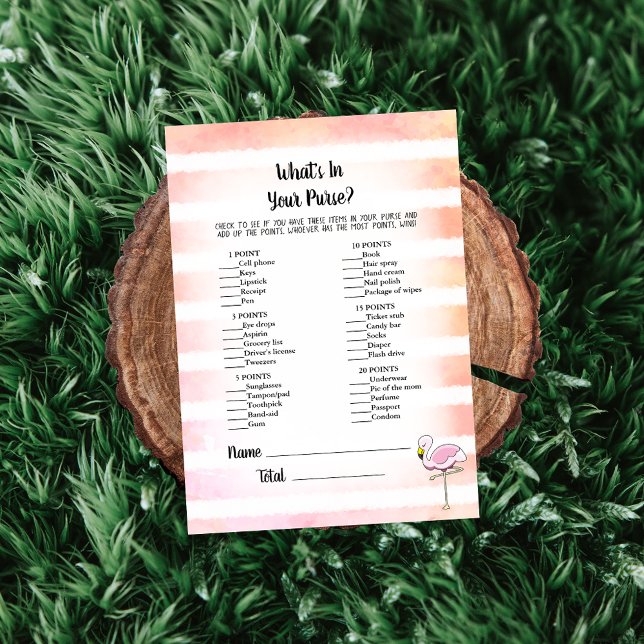 Coral Striped Flamingo Was ist in deinem Handspiel Einladung (Von Creator hochgeladen)