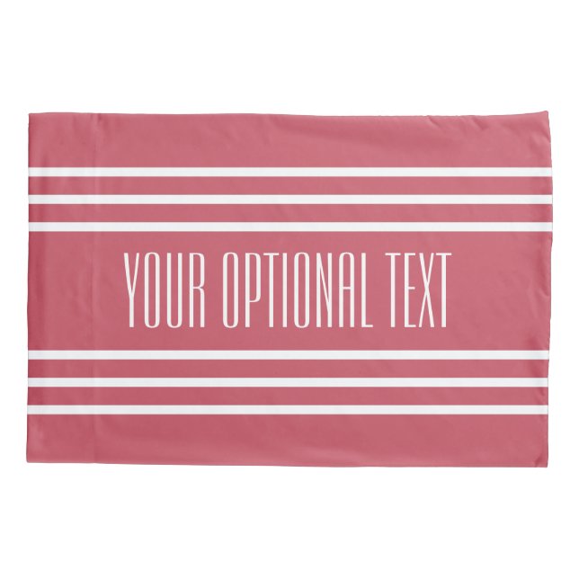 Coral Stripes Hüllen für benutzerdefinierte Textki Kissenbezug (Rückseite)