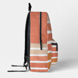 Coral Stripes Orange Streifen Bedruckter Rucksack