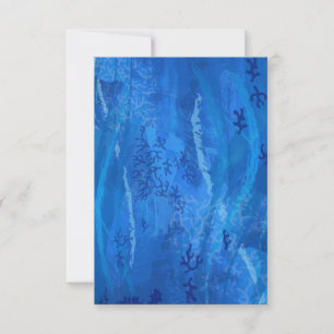 Coral SubMarine Muster - Natur - Blaue Farben Einladung
