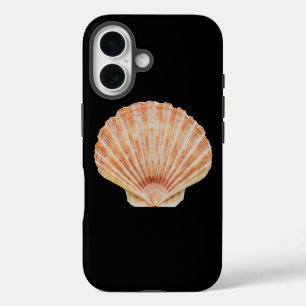 Coral Toned Scallop Muschel Black iPhone 16 Fall Hülle