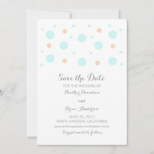Coral Turquoise Confetti Save the Date einladen