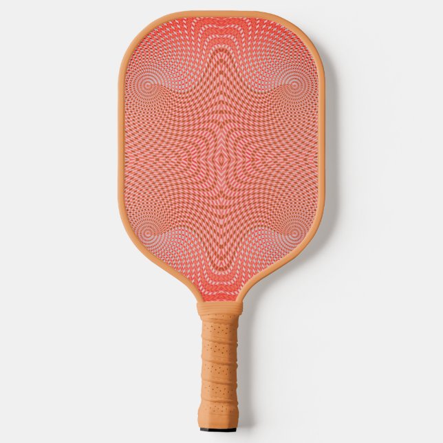Coral Twirl Pattern in Orange & Green Pickleball Schläger (Rückseite)