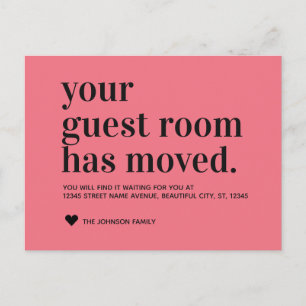 Coral Typografy Guest Room Moving Ankündigung