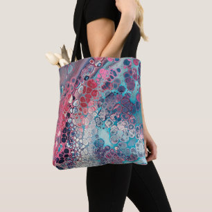 Coral und Aqua Acrylic Pour farbenfroh Abstrakt