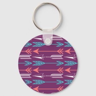 Coral und Aquamarin Boho Arrows Schlüsselanhänger