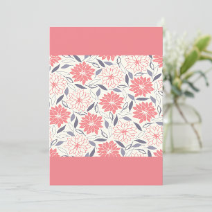 Coral und Cream Floral Muster Vintag Dahlia Einladung
