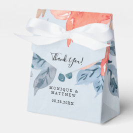 Coral und Dusty Blue Floral Wedding Vielen Dank Geschenkschachtel