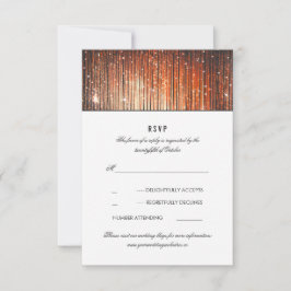Coral und Gold Wedding String Lights UAWG RSVP Karte