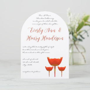 Coral- und Graue Mohn-Schmetterling-Hochzeitseinla Einladung