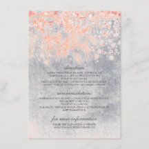 Coral und Gray Confetti Hochzeitsinformationen