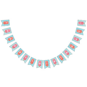 Coral und Pink Sommer Popsicle Happy Birthday Wimpelkette