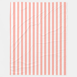 Coral und weiße Streifen aus Süßigkeiten Fleecedecke