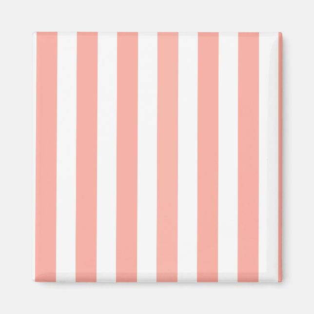 Coral und weiße Streifen aus Süßigkeiten Magnet (Vorne)