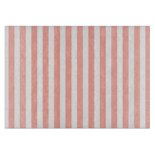 Coral und weiße Streifen aus Süßigkeiten Schneidebrett