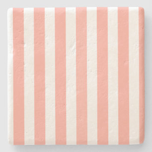 Coral und weiße Streifen aus Süßigkeiten Steinuntersetzer