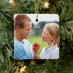Coral Vintag Bird Save the Date Foto Bird Cage Keramikornament