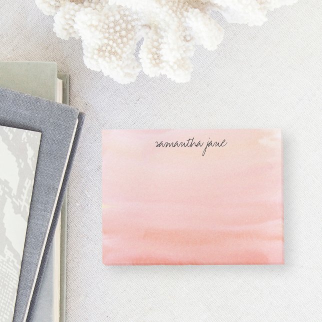Coral Watercolor Personalisiert Post-it Klebezettel (Von Creator hochgeladen)