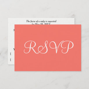 Coral White Wedding RSVP