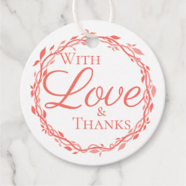 Coral Woodsy Wedding Moderne rustikale doppelseiti Geschenkanhänger