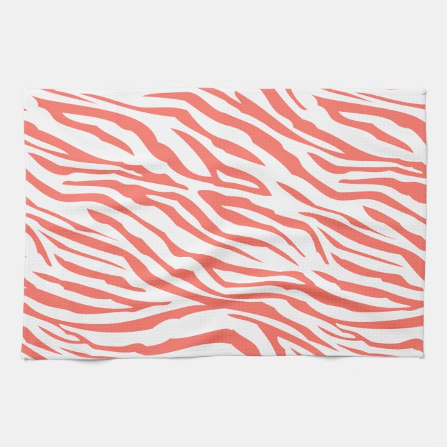 Coral Zebra Muster Geschirrtuch (Horizontal)