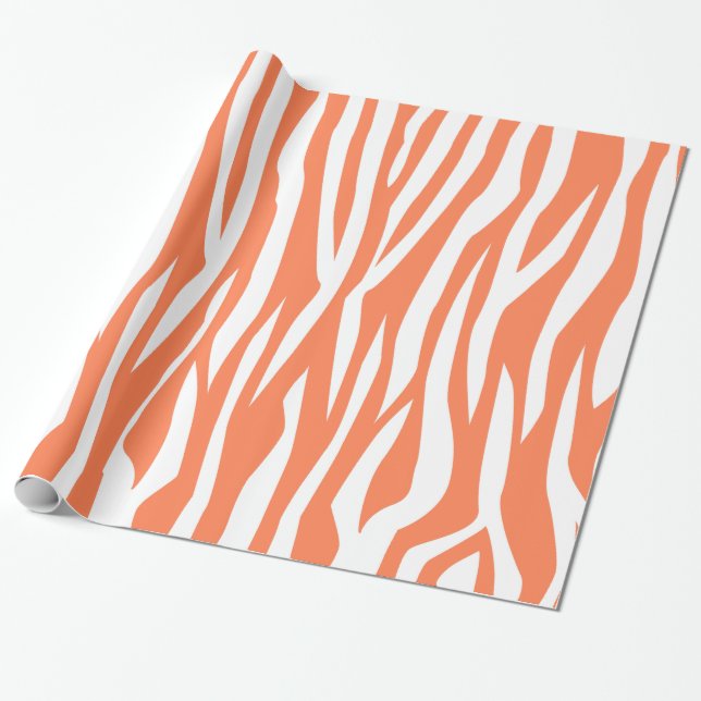 Coral Zebra Print Geschenkpapier (Ungerollt)