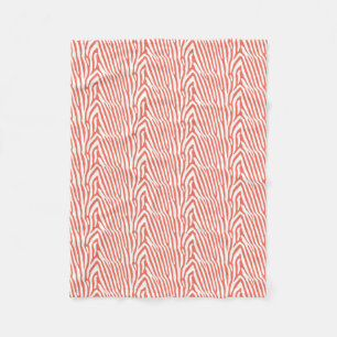CORAL ZEBRA STRIPE FLEECEDECKE