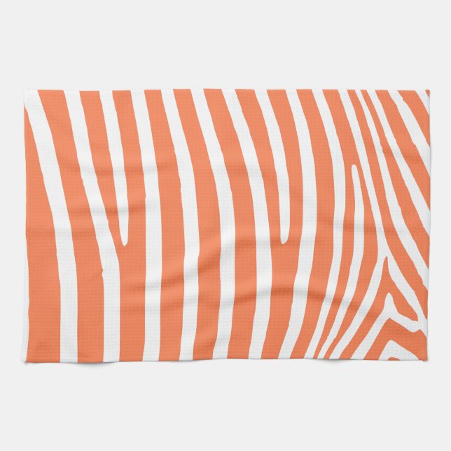 Coral Zebra Stripes Handtuch (Horizontal)